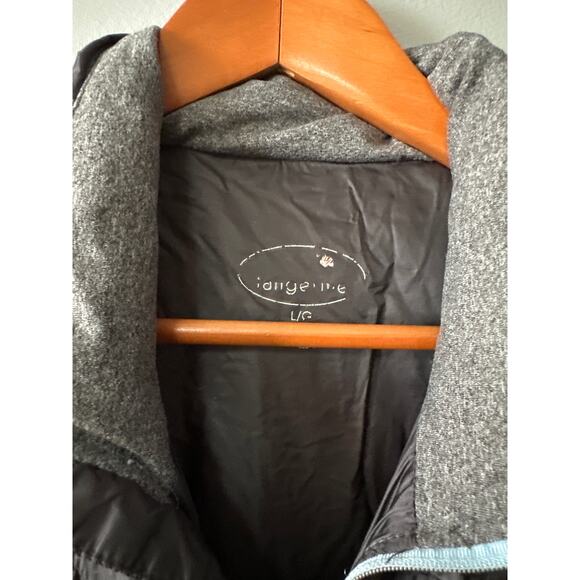 Tangerine Gray Quilted Puffer Vest L Warm Lightweight Zip Up - Picture 2 of 5